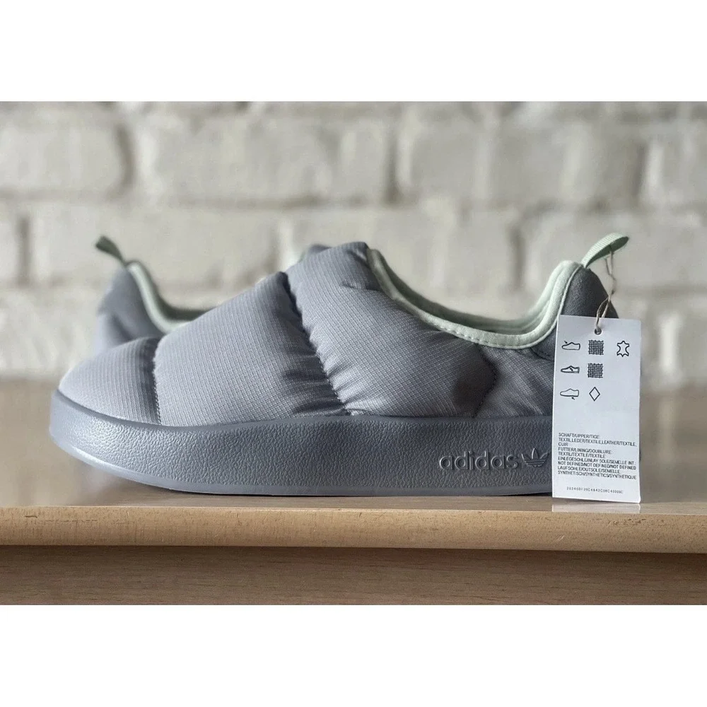 Men's Size 6 adidas Puffylette Shoes in Charcoal‎ Solid Grey/Linen Green GW9842